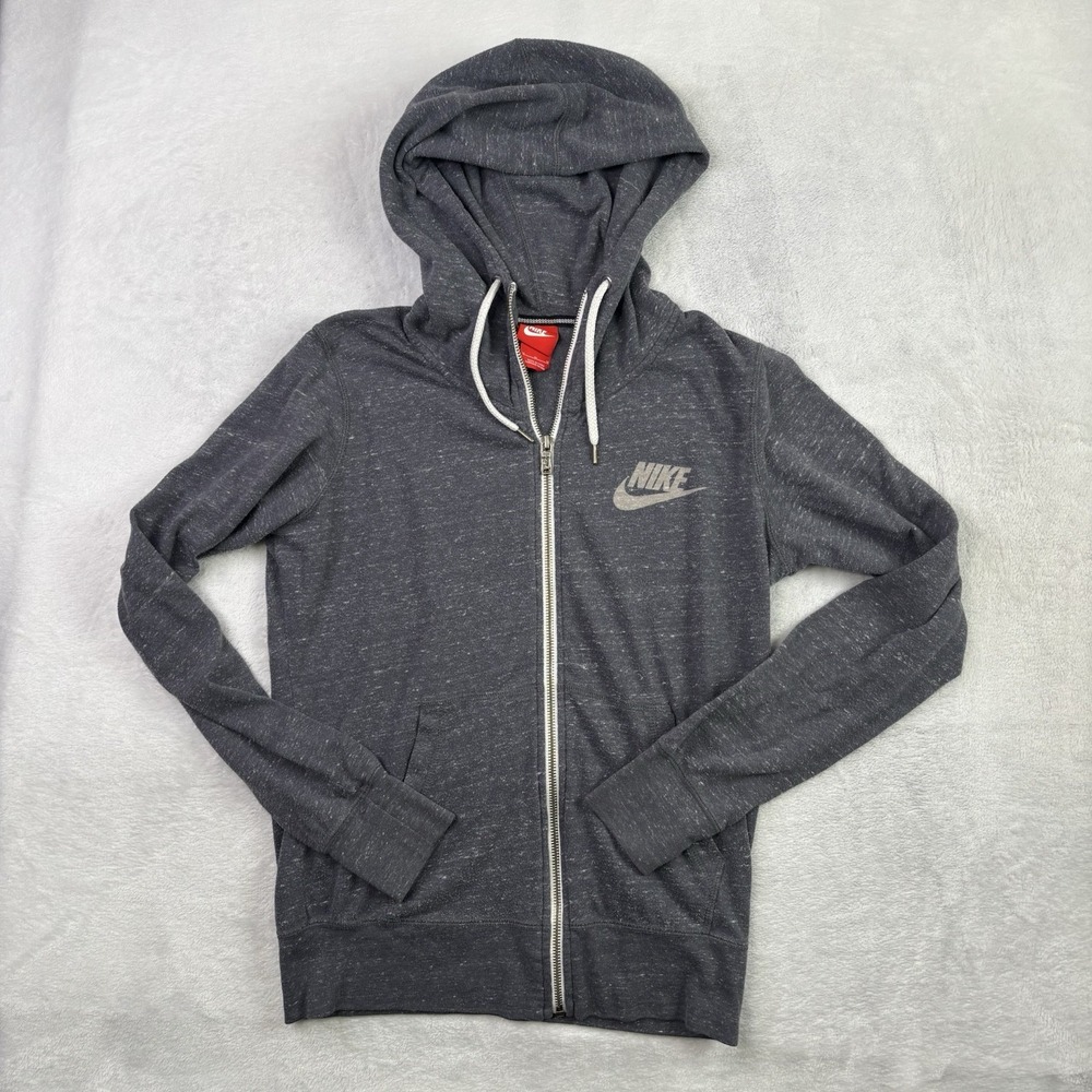 Nike Full Zip Long Sleeve Grey Light Weight Hoodie Women's Medium
